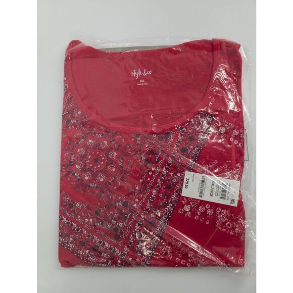 Style & Co Petite Paisley Flag Graphic T-Shirt Paisley Flag XXL - Picture 2 of 3